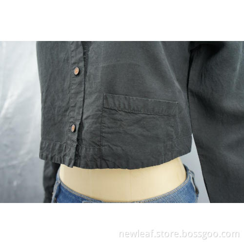 Women`s New Arrival Casual Buton Down Pocket Blouses